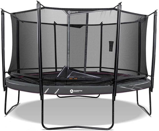 Explorer Safety Tested to 1650Lbs round Outdoor Trampoline for Kids and Adults - 12FT - Heavy-Duty Trampoline with Net & Ladder - Garden Trampoline with Enclosure Recreational Trampolines