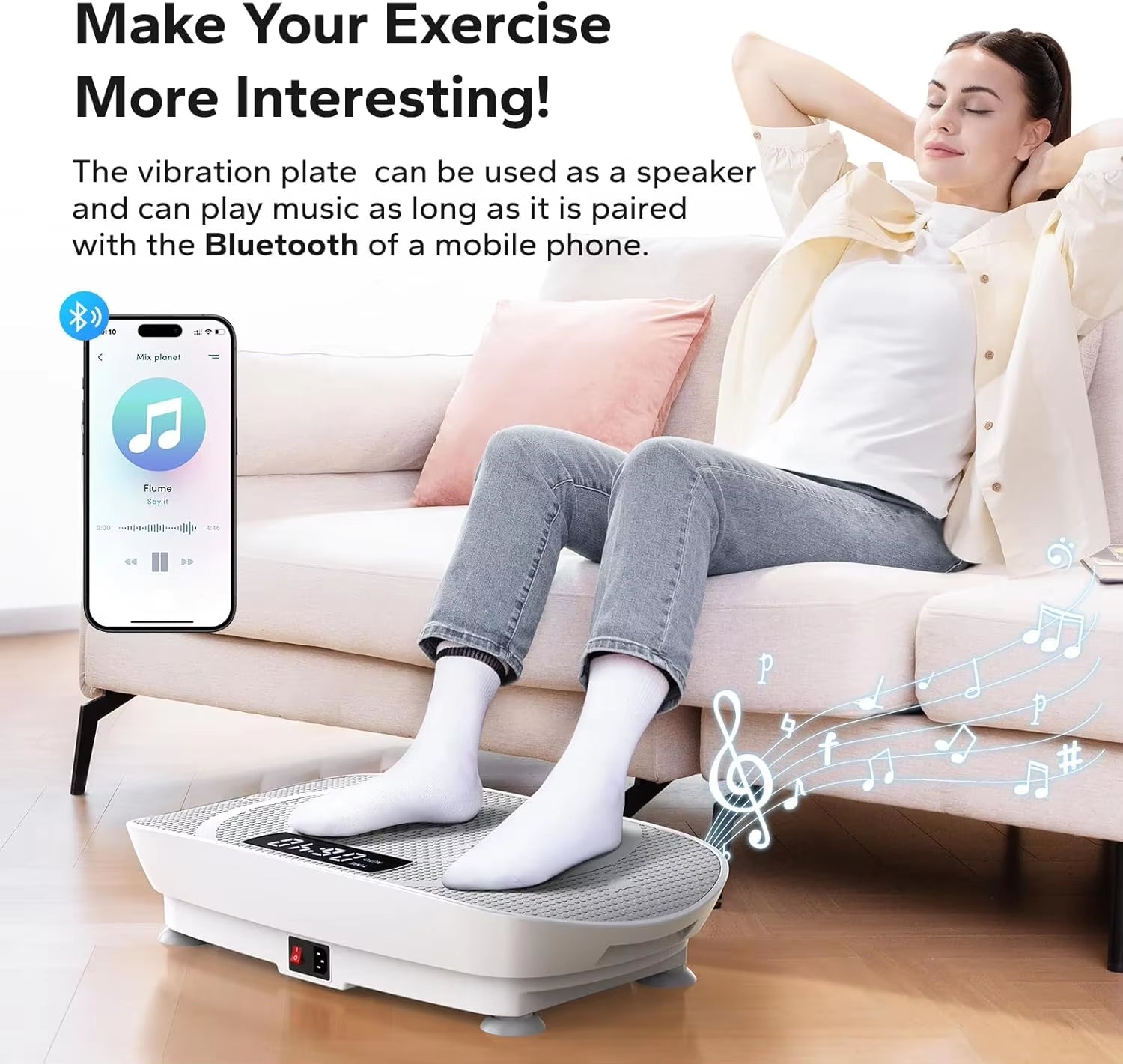 Vibration Plate Exercise Machine,Whole Body Workout Power Vibrate Fitness Platform Vibration Plate for Lymphatic Drainage