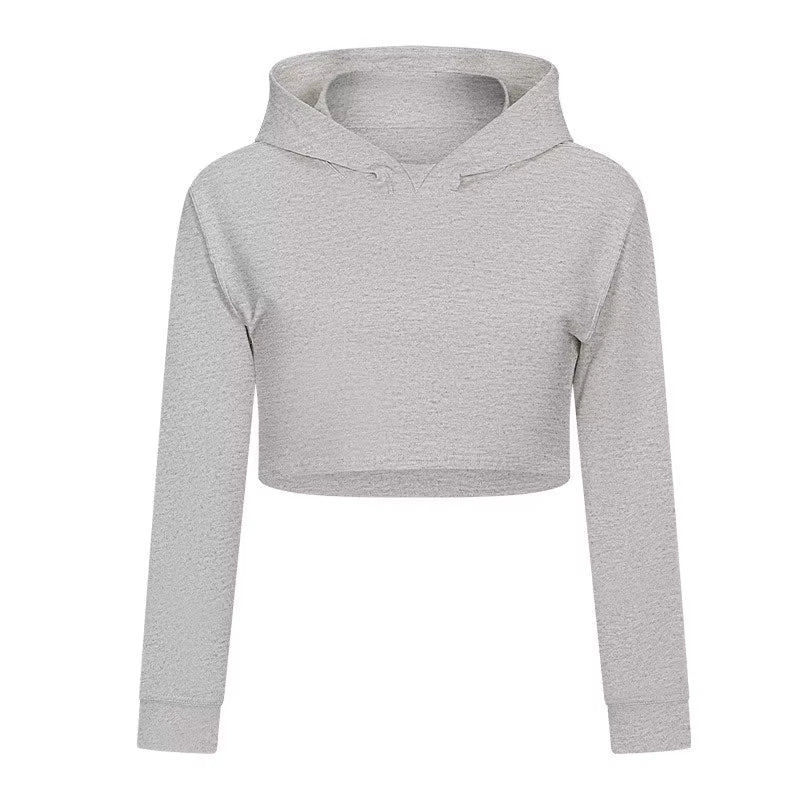 New Women Loose Half-Length Hooded Sports One-Piece Hood Sweatshirt Casual Fitness Running Sports Jacket Fitness Yoga Clothing