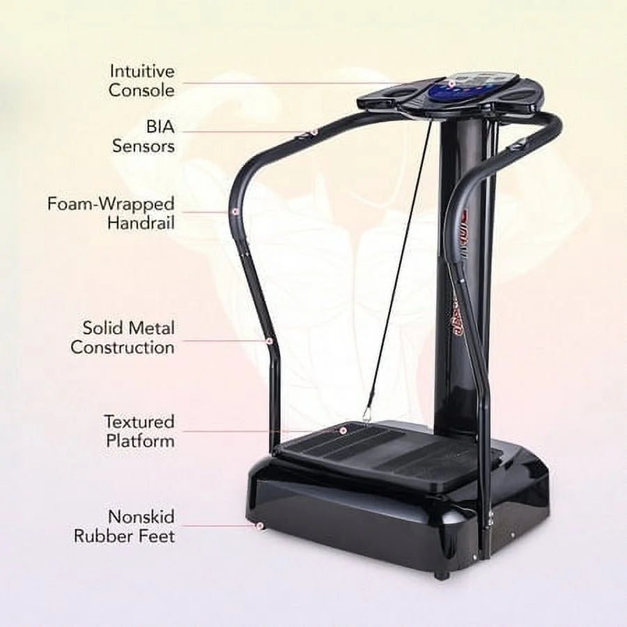 2000W Whole Body Vibration Platform Exercise Machine with MP3 Player (Black)